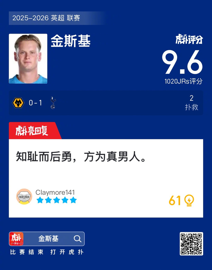 狼队0比1不敌热刺 金斯基两次扑救难挽败局